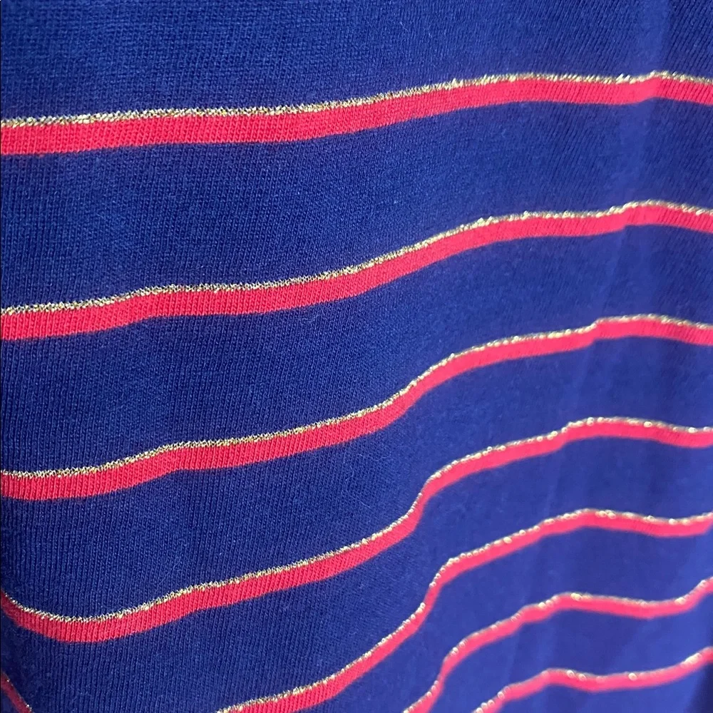 GAP kids Navy blue gold and Red Striped Long Sleeve T shirt